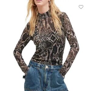 New Elia Mesh Waima Snake Print Bodysuit- 4